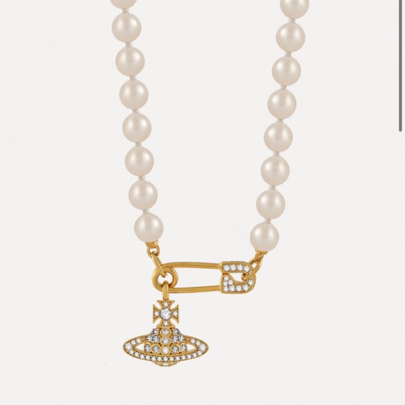 Vivienne Westwood Gold and Cream Necklace - Picture 2 of 5